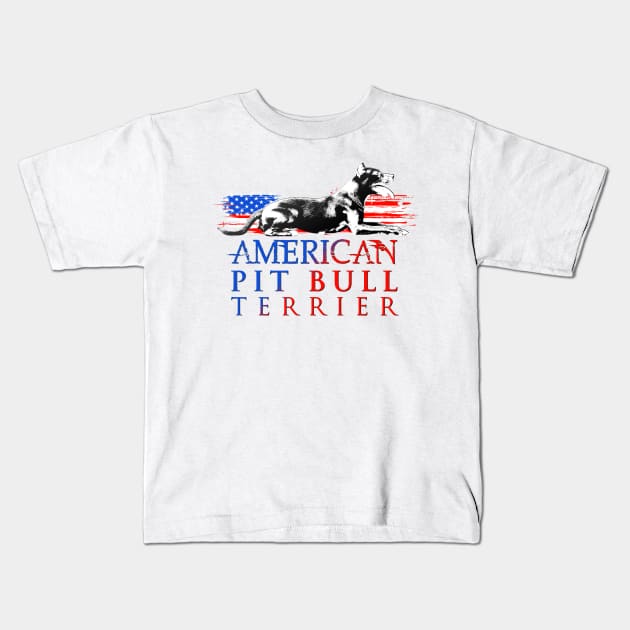 American Pit Bull Terrier Kids T-Shirt by Nartissima